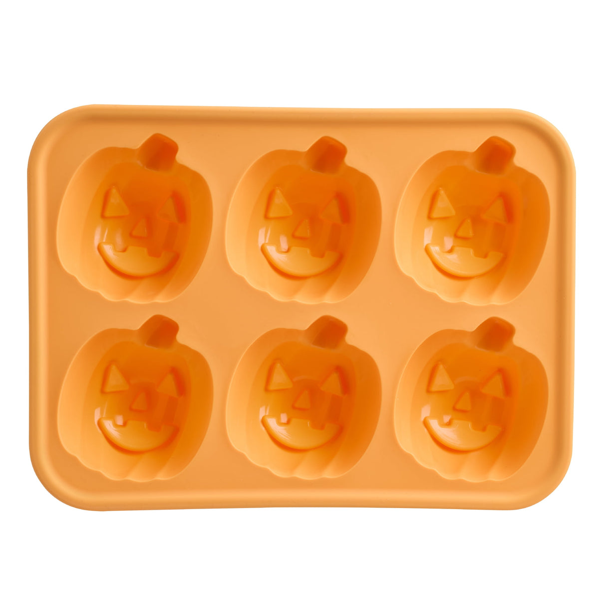 Way To Celebrate 6-Cavity Silicone Cakelet Pan Jack-O'-Lantern Orange