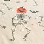 Way To Celebrate Halloween PEVA Tablecloth, For Table 60" x 84" - Skeleton Pumpkin Head Toss