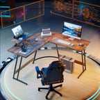 L-Shaped Gaming Computer Corner Desk With Monitor Stand - 220 lbs Capacity
