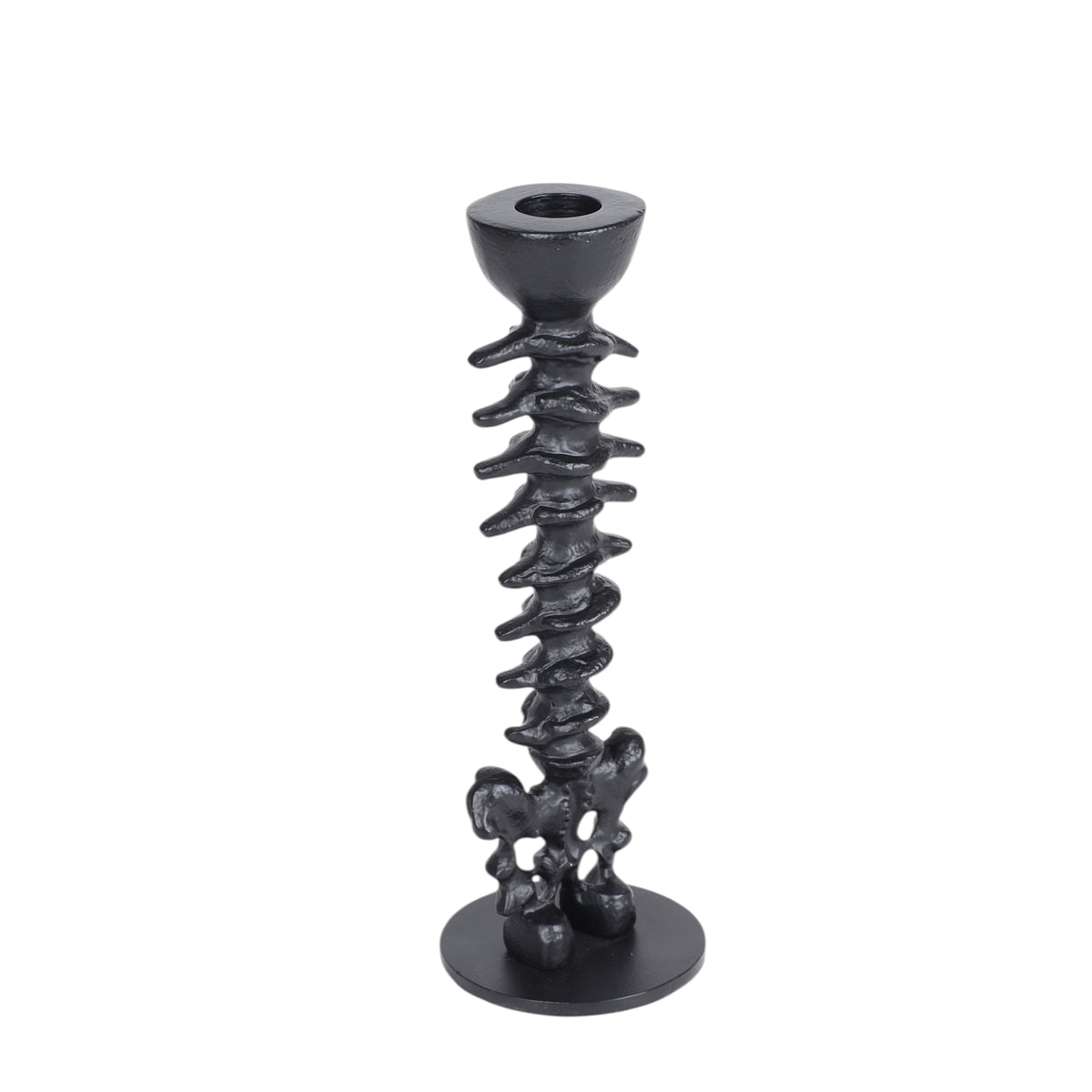 Metal Spine Candle Holder, Black, 8.6", Halloween by Way To Celebrate