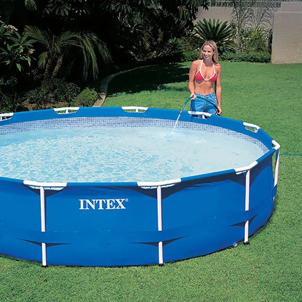 Intex Metal Frame Above Ground Swimming Pool With Filter And Cover, 12 Ft x 30 Inches - 28211EH