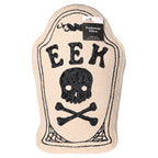 Eek Tombstone-Shaped Decorative Pillow, Black and Beige, 10" x 15", Halloween by Way To Celebrate