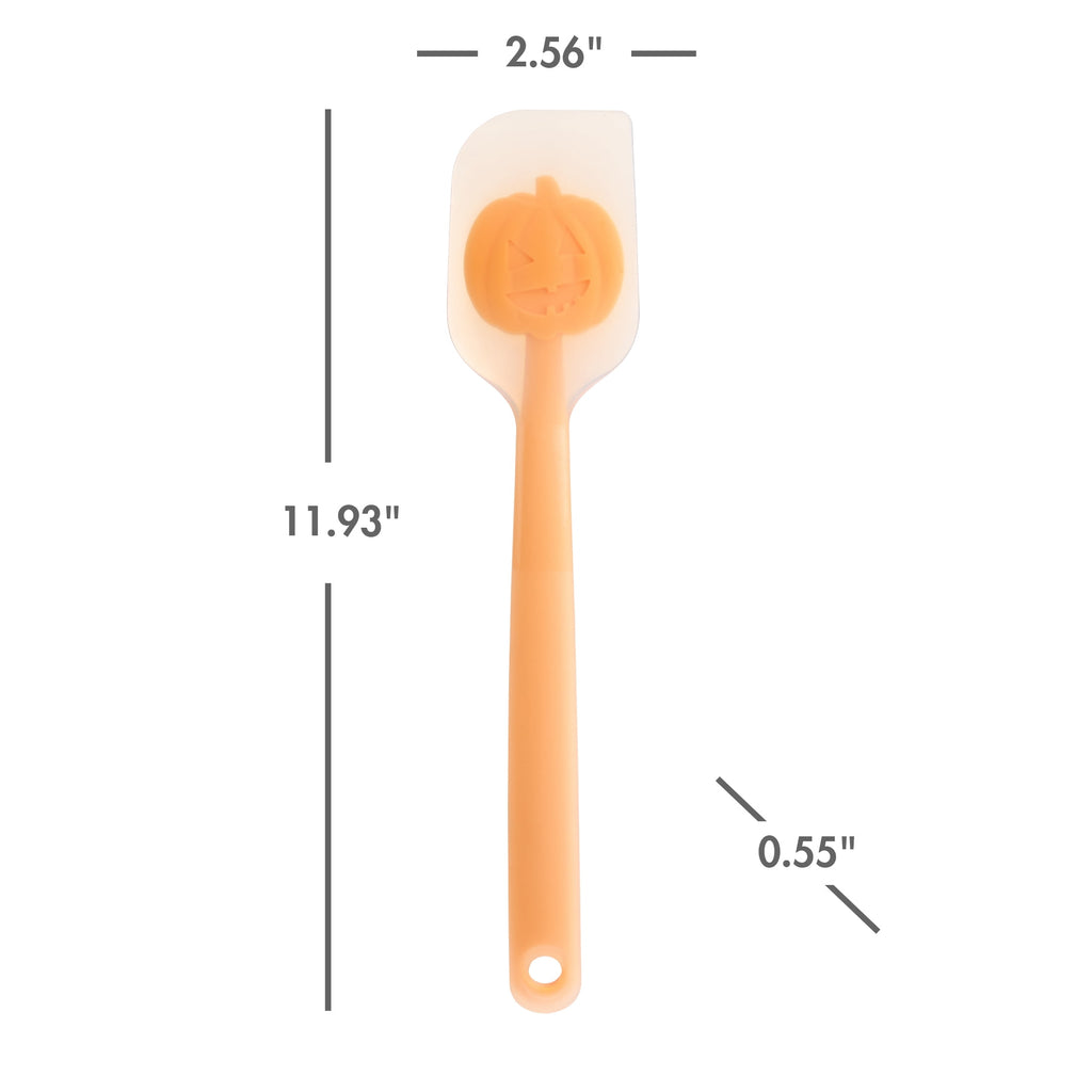 Way To Celebrate 12” Silicone 3D Spatula, Jack-o’-lantern, Orange