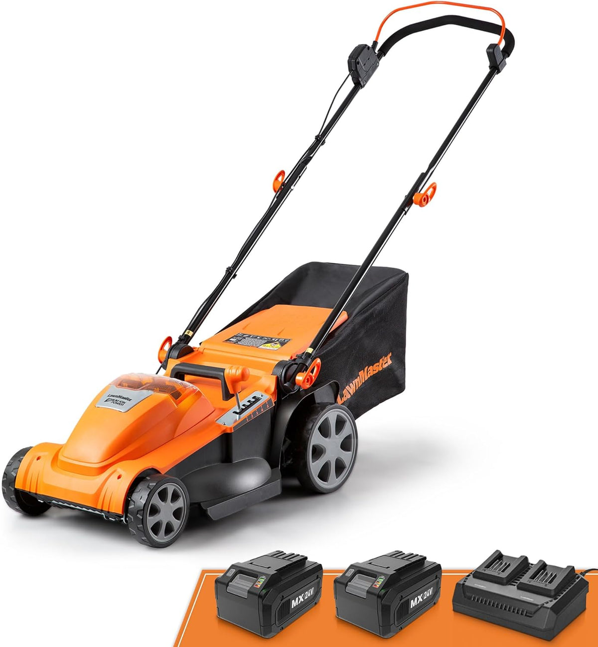 LawnMaster 48V Max Brushless Lawn Mower With 2 x 24V Max 4.0Ah Batteries And Dual Charger - CLMF4817E