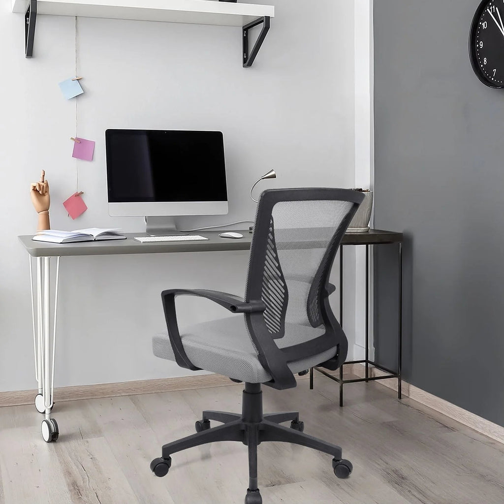 Ergonomic Mesh Mid-Back Office Chair With Adjustable Lumbar Support, 300 lbs Capacity