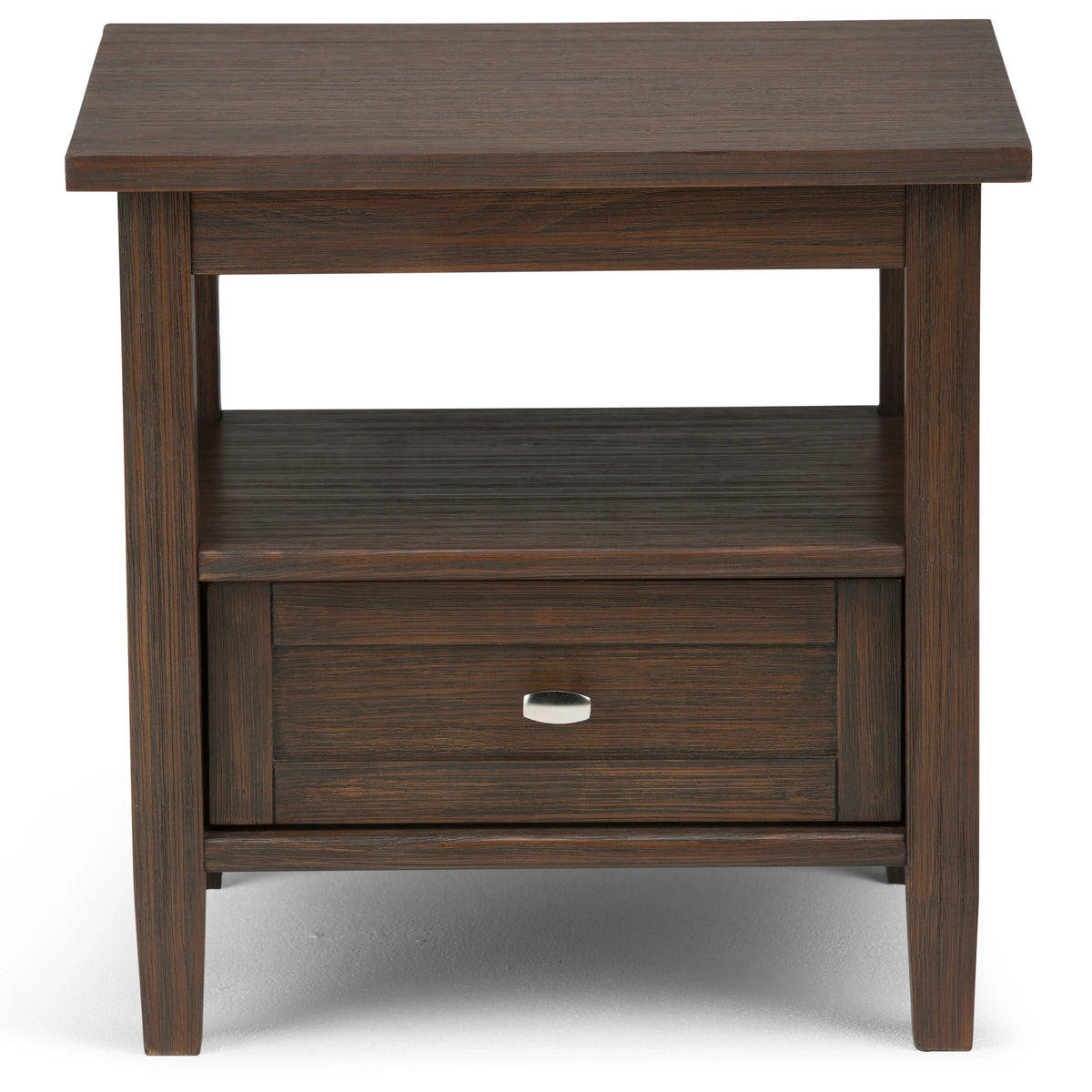 Solid Wood Rectangle End Table With Drawer And Shelf, 18.1in D x 20in W x 19.5in H - Norfolk