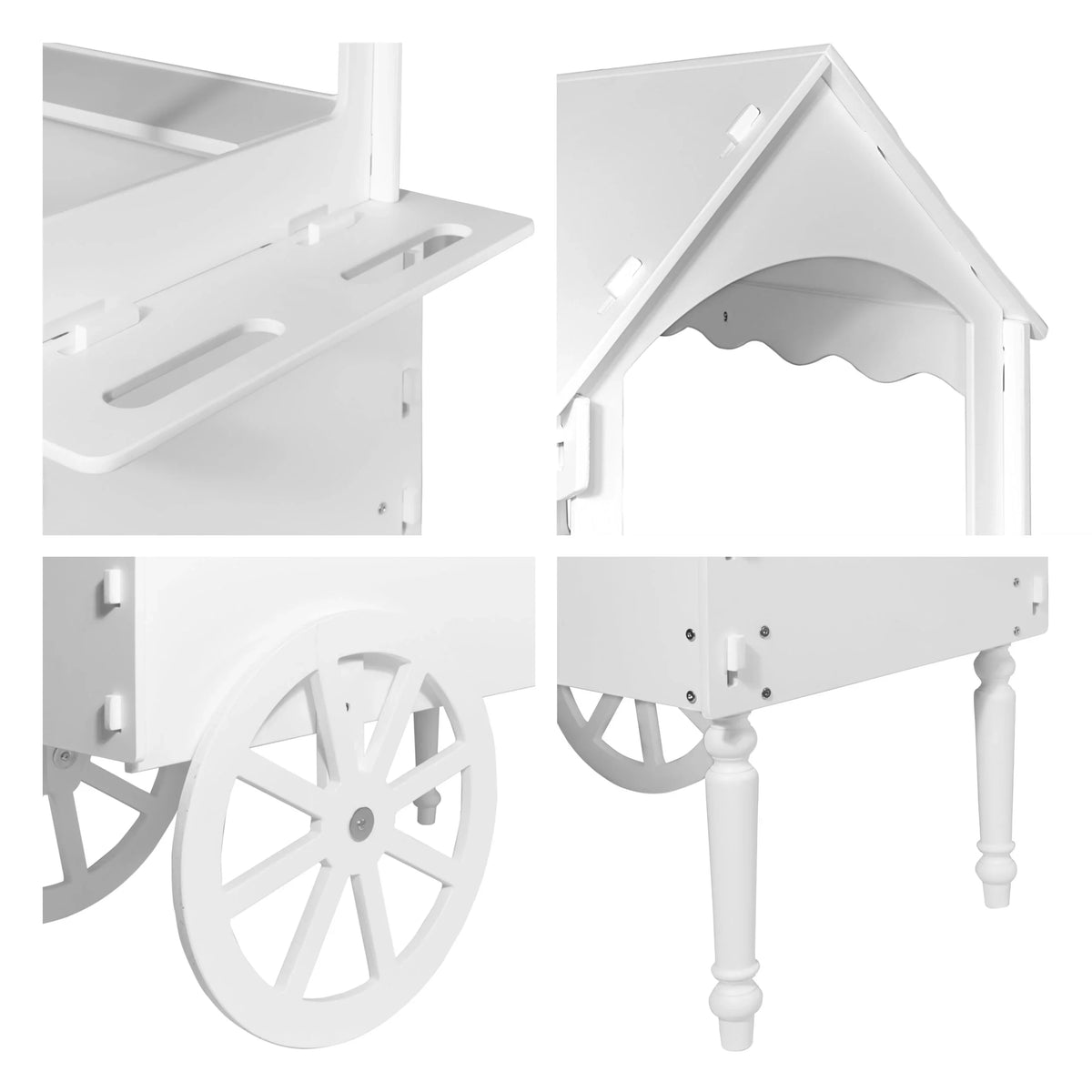 ZETY Wooden Candy Cart Display Stand With Wheels - 75 LBS Capacity