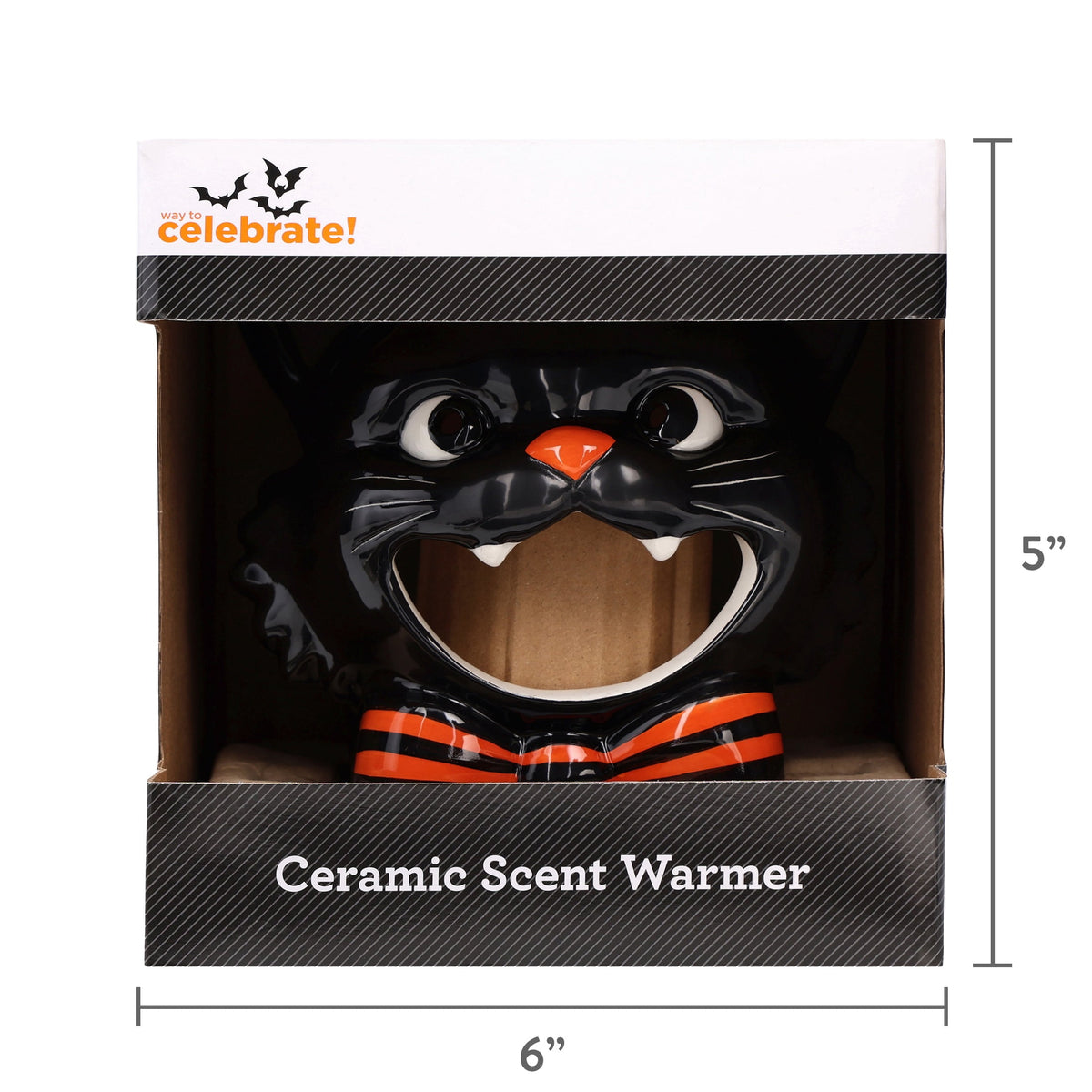 Ceramic Black Cat Electric Wax Warmer, Black, Halloween by Way To Celebrate