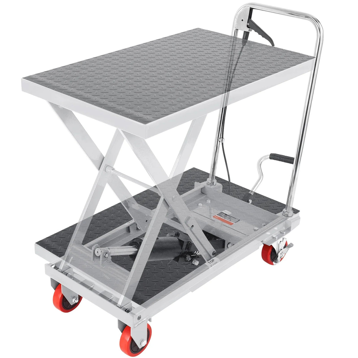 BENTISM Hydraulic Lift Table Cart, 500 lbs, 28 x 18 inches, Gray - TF23