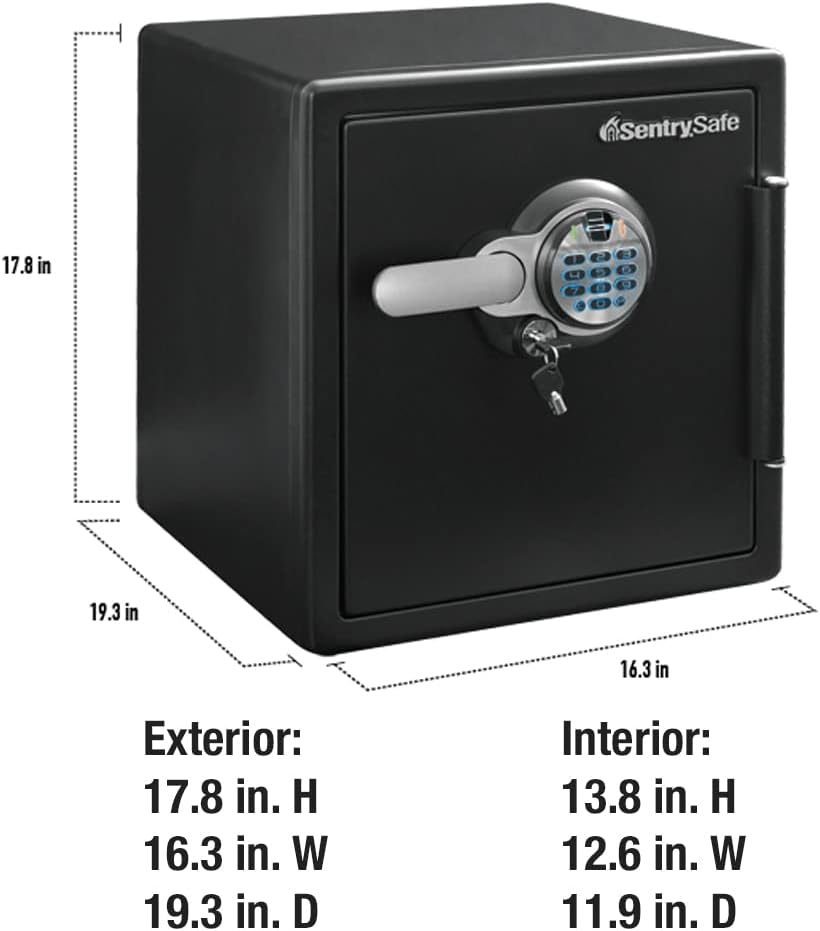 1.23 Cu Ft Waterproof And Fireproof Digital Safe Box - Alloy Steel