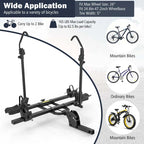 2 Inch Foldable Hitch Mount Bike Rack, 2 Bikes, Platform Carrier - Black