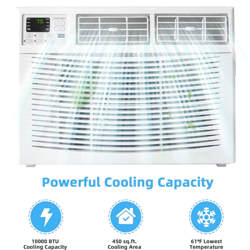 10000 BTU Quiet Window Air Conditioner With Remote, Eco Mode And Dehumidifier