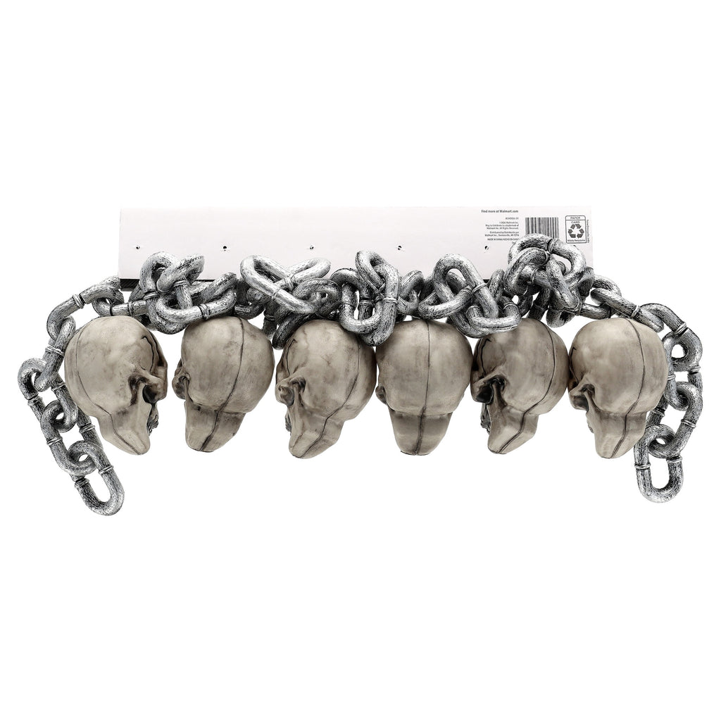 Skull Chain Decoration, Silver, 6', Halloween by Way To Celebrate