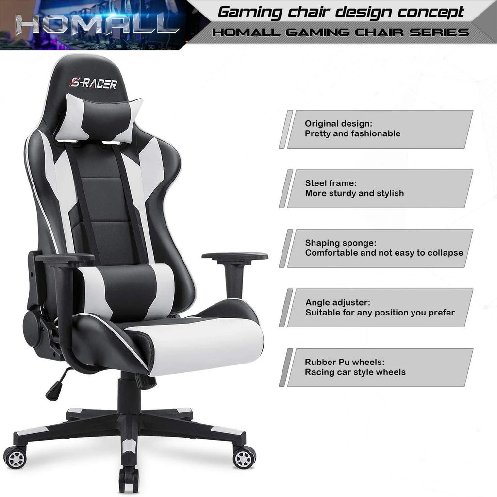 PU Leather Ergonomic Gaming Chair - High Back