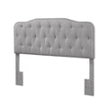 Tufted Gray Linen Headboard for Queen and Full Bed - 65in L x 3in W x 48in H