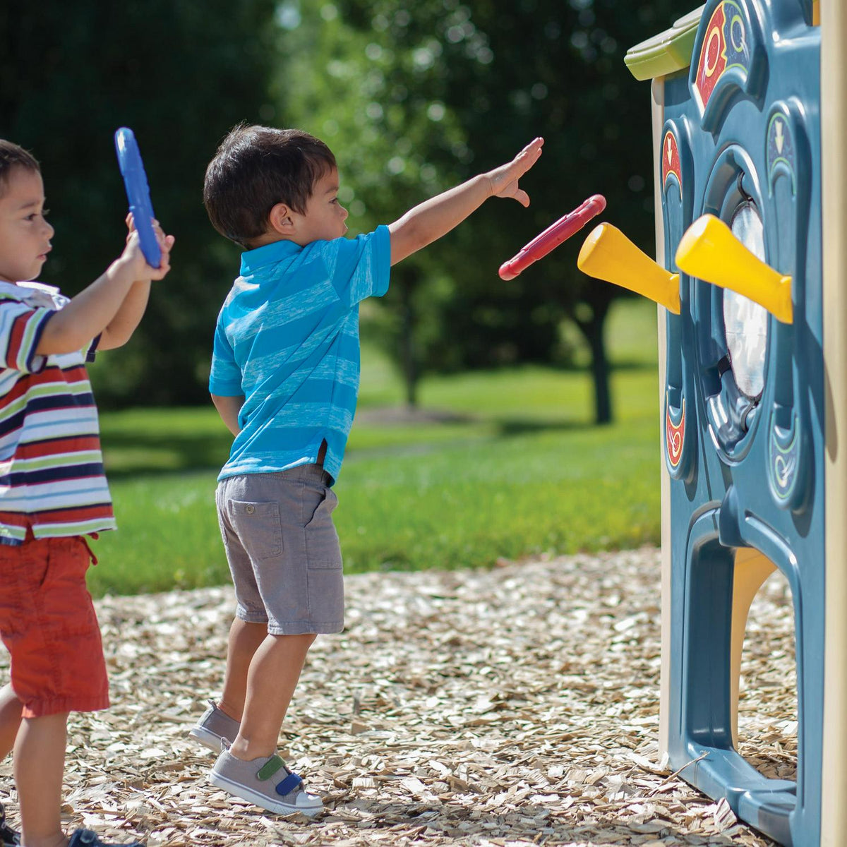 Step2 Neighborhood Fun Center Brown Plastic Playhouse With Slide - 851000