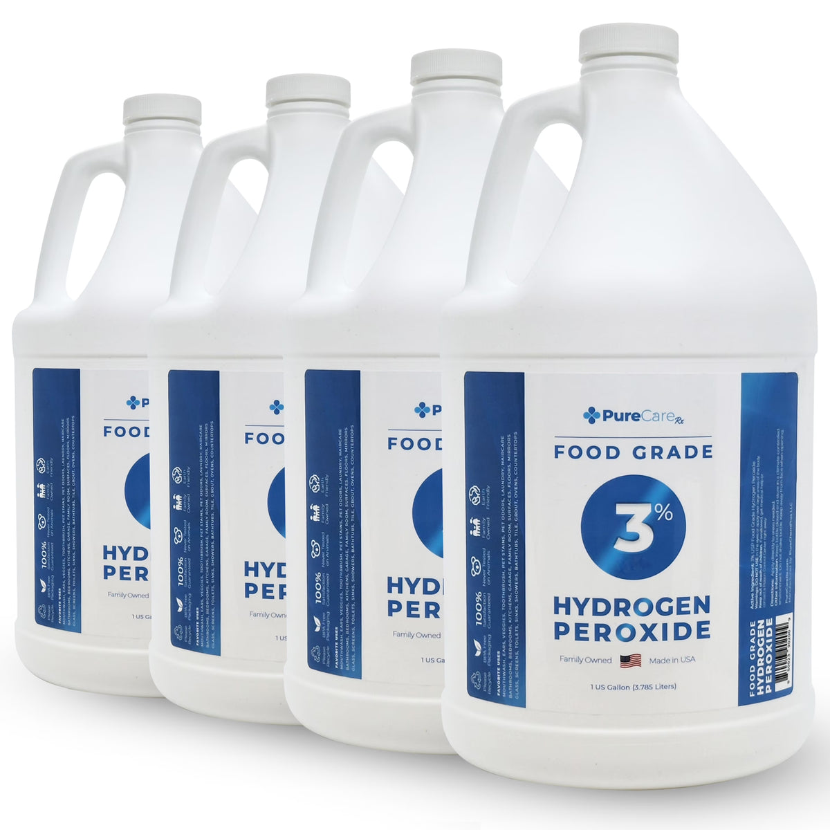 PureChemPros Food Grade Hydrogen Peroxide 3% - 4 Gallons