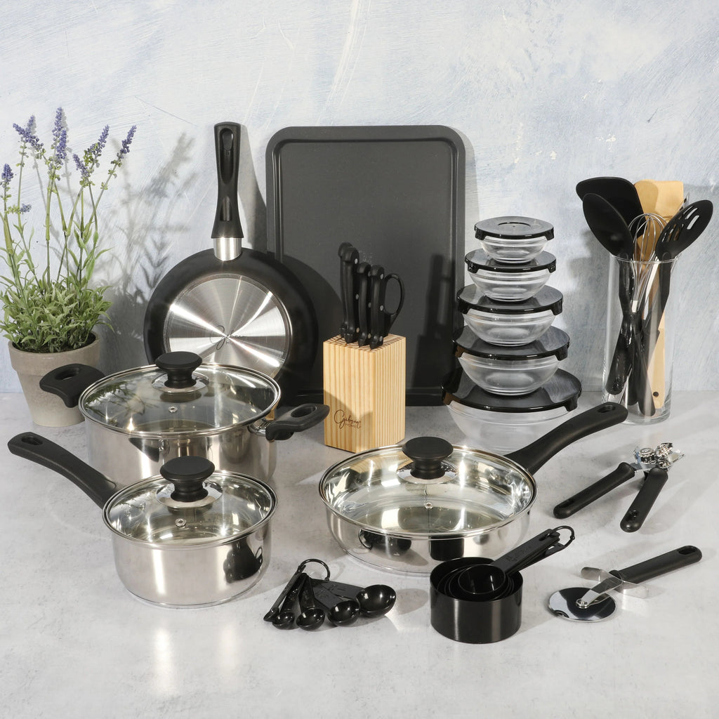 Gibson Home 71-Piece Stainless Steel Silver Cookware Combo Set