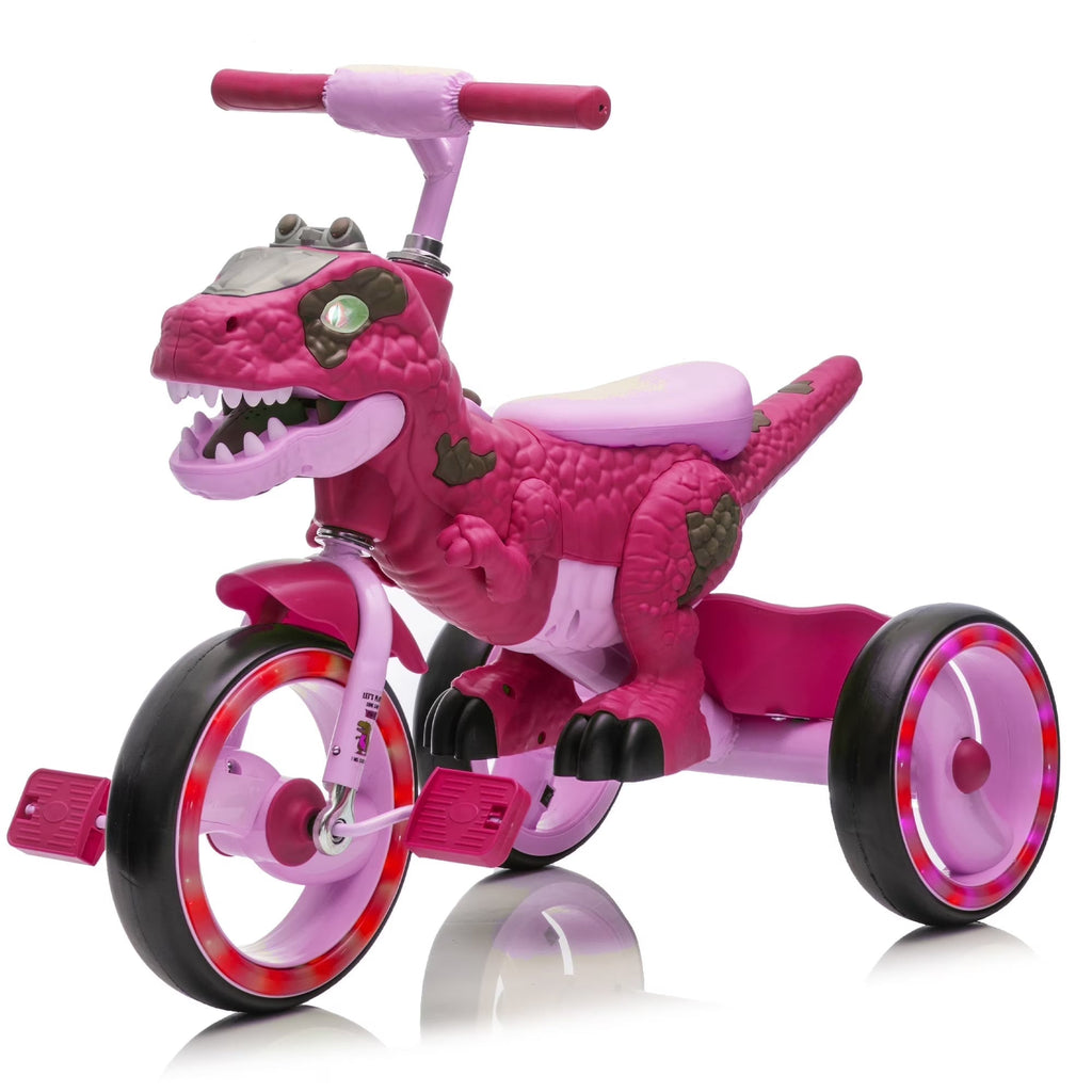 Xuanlur Kids' Dinosaur Tricycle With Flash Wheels, Music And LED Lights - Green
