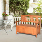 42 in Eucalyptus Patio Storage Bench, 33 Gallon Capacity