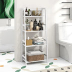 CDJXNLY 4 Tier Freestanding Open Ladder Bookshelf, White