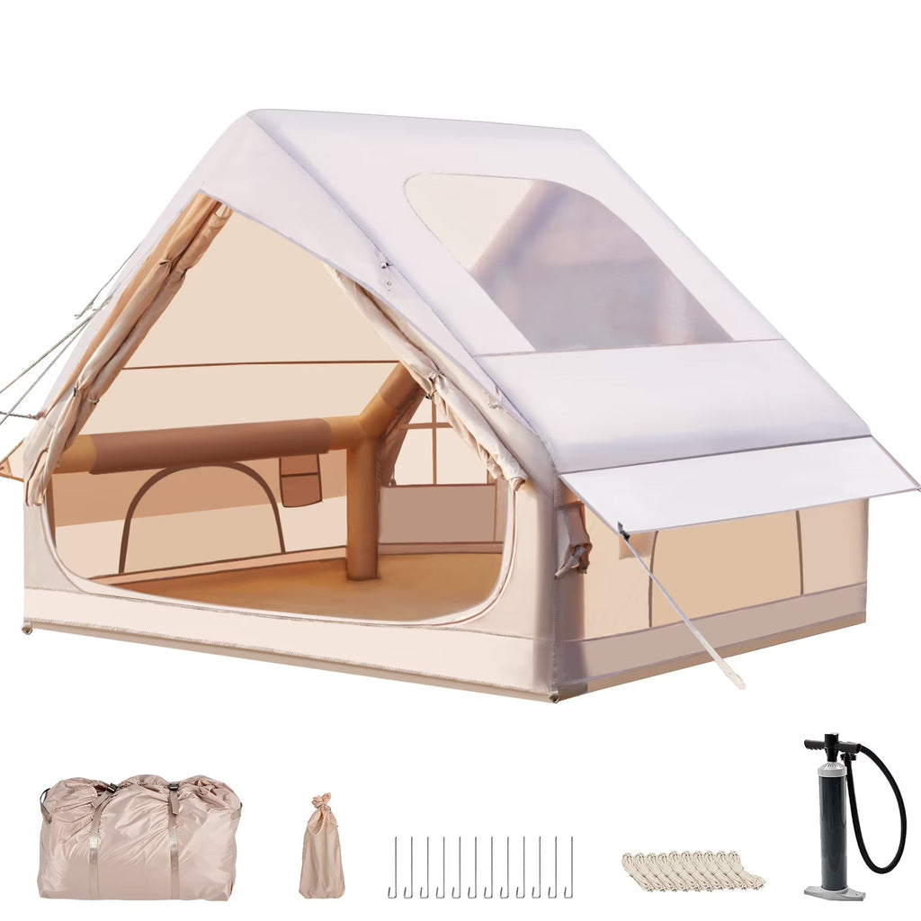 Gaonala Inflatable Camping Tent For 4-6 People, 420D Oxford Fabric - With Hand Pump