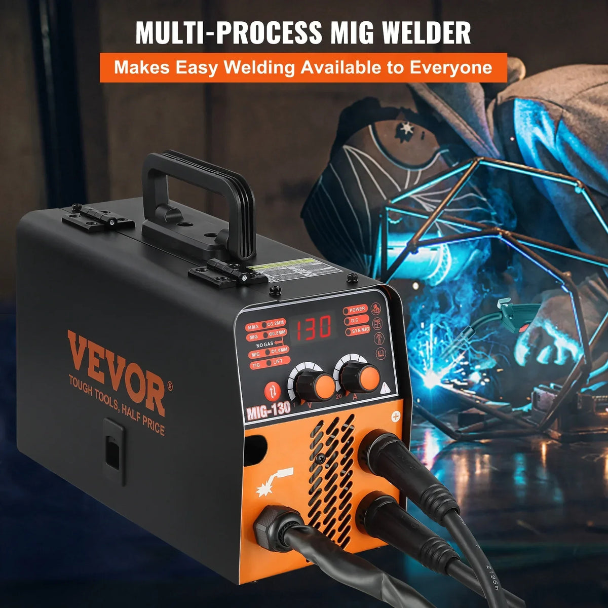 BENTISM MIG Welder Welding Machine 130A Flux Core 3-in-1 MMA/MIG/Lift TIG Welder
