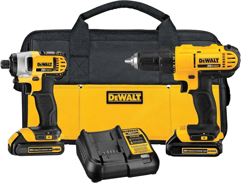 20V MAX Cordless Drill And Impact Driver Combo Kit With 2 Batteries And Fast-Charging Station - DCD771
