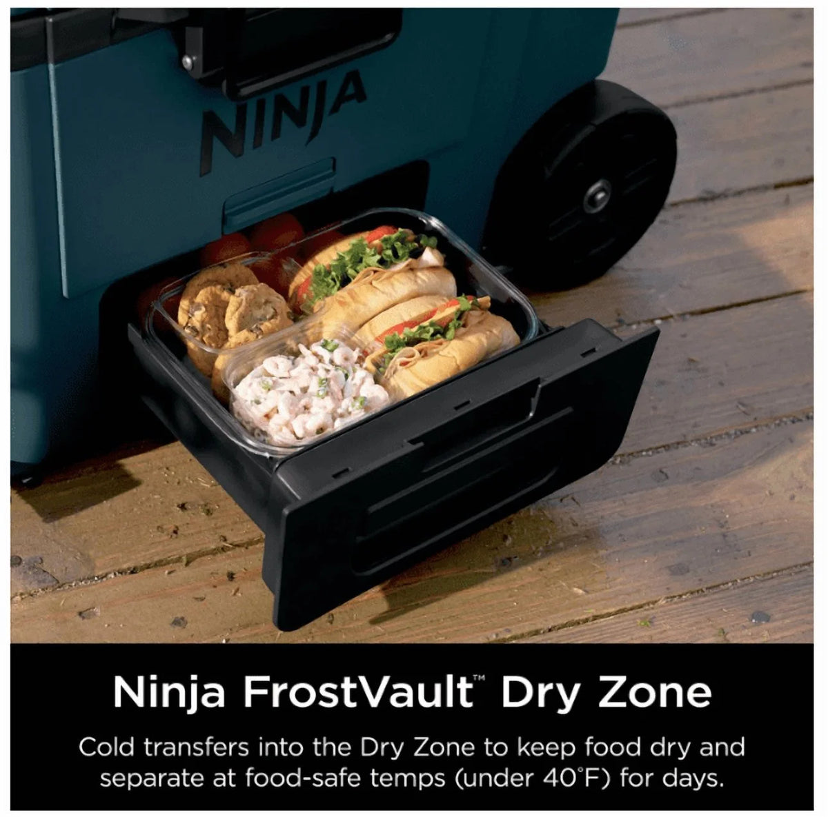 Ninja FrostVault 45QT Wheeled Cooler, Ocean Blue - FB245AOB