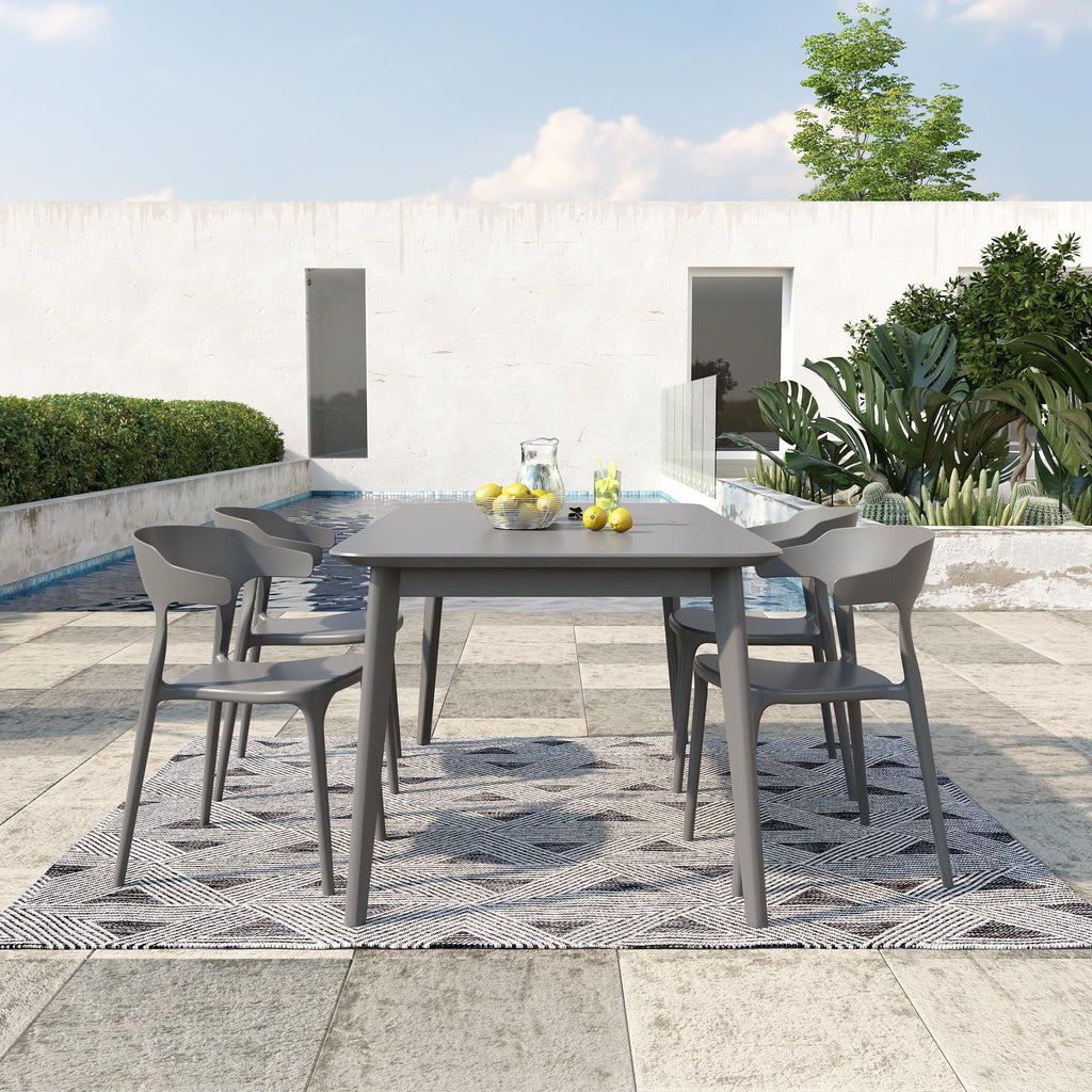 Novogratz Poolside Felix Stacking Dining Chairs, Indoor/Outdoor, 4-Pack, Charcoal