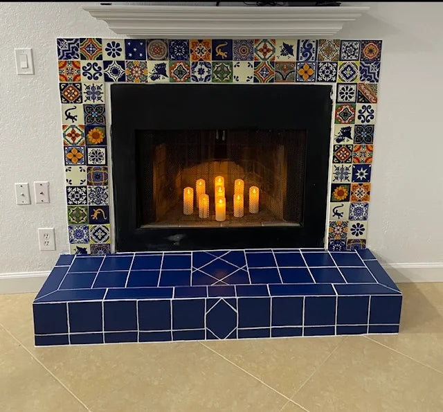Mexican Talavera Ceramic Tiles 4x4 - 100 Pieces, 10 Designs