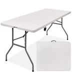 Best Choice Products 6ft Plastic Folding Table, 72in x 30in x 30in, White