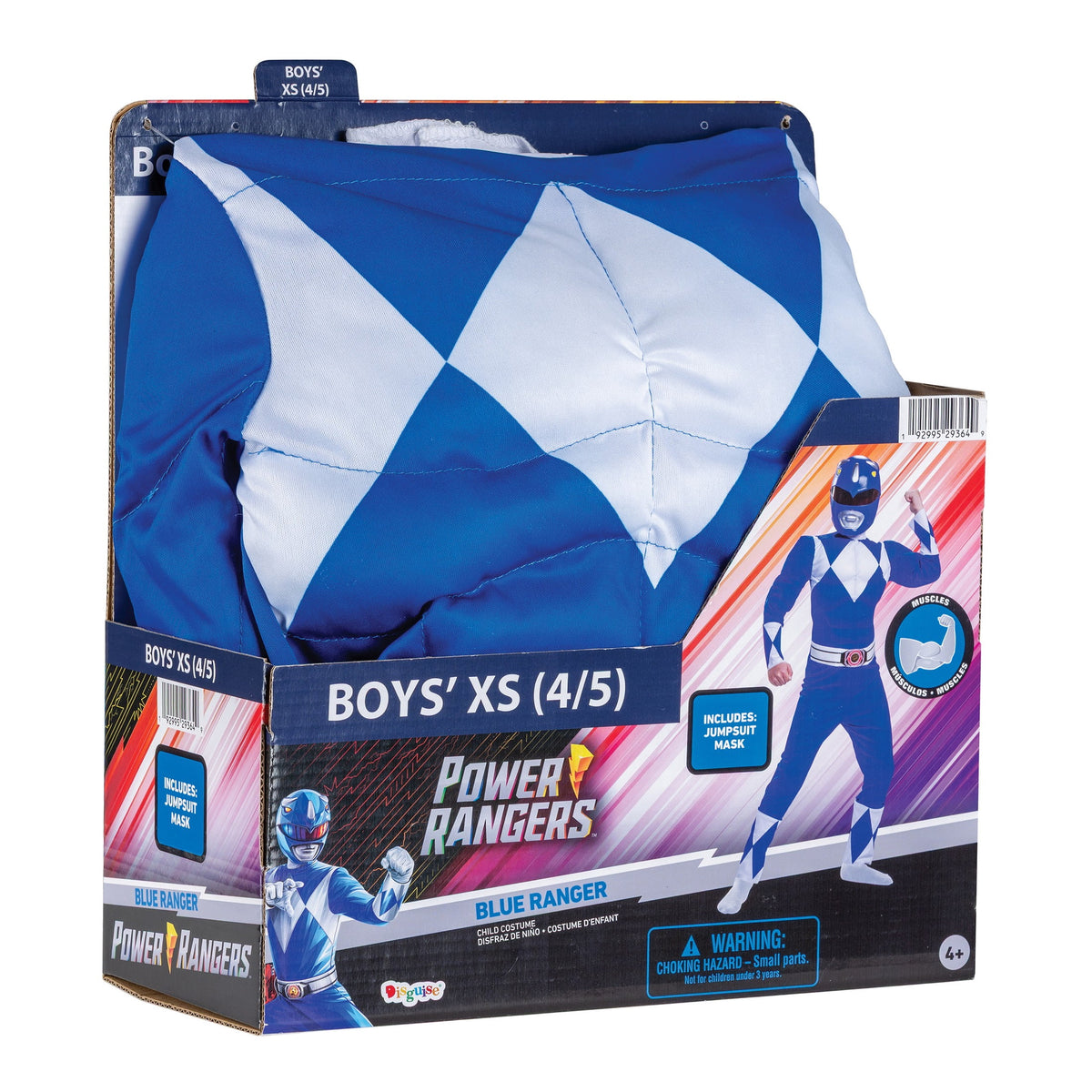 Power Rangers - Mighty Morphin Blue Ranger Halloween Costume for Children, Boys Size XS (4/5), by Disguise