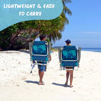 2-Pack 5-Position Outdoor Folding Backpack Beach Chairs With Side Table Set