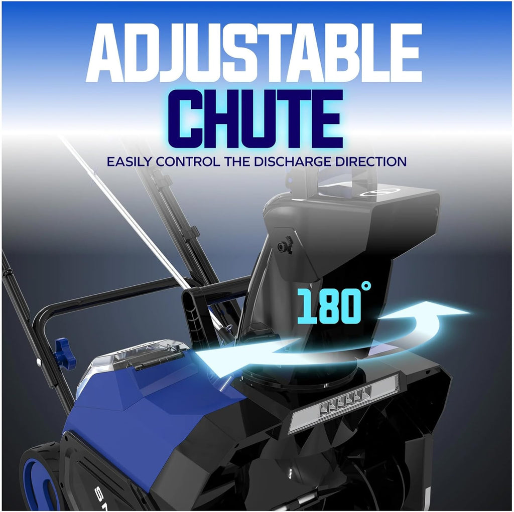 Snow Joe IONMAX 48V 18 Inch Cordless Electric Snow Blower With LED Light And Wheels - 24V-X2-SB18-GO