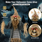 Costway 7 FT Halloween Decoration Animated Standing Scarecrow Light-up Eyes Poseable Arm