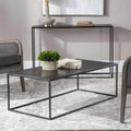 Bailey Street Home Industrial Coffee Table, 48 inch, Aged Black Iron/Plated Antique Bronze Finish - 208-Bel-3314816