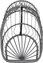 Yechen Indoor Outdoor Wicker Hanging Egg Chair With Stand, 38 x 38 x 78 Inches, 350 lbs, Charcoal Grey - EG-001