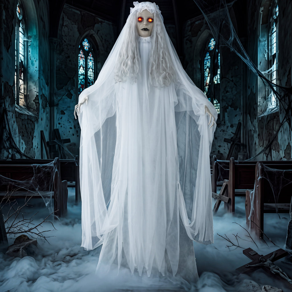 Joyfy Halloween Decorations Outdoor, Sound Activated with LED Eyes & Sound & Motion, Decor for Yard Farm Garden Indoor Haunted House