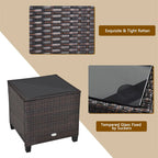 3-Piece Rattan Patio Conversation Set With Cushions And Coffee Table