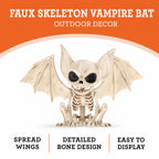 Faux Skeleton Vampire Bat Decoration, 4.6", Halloween by Way To Celebrate