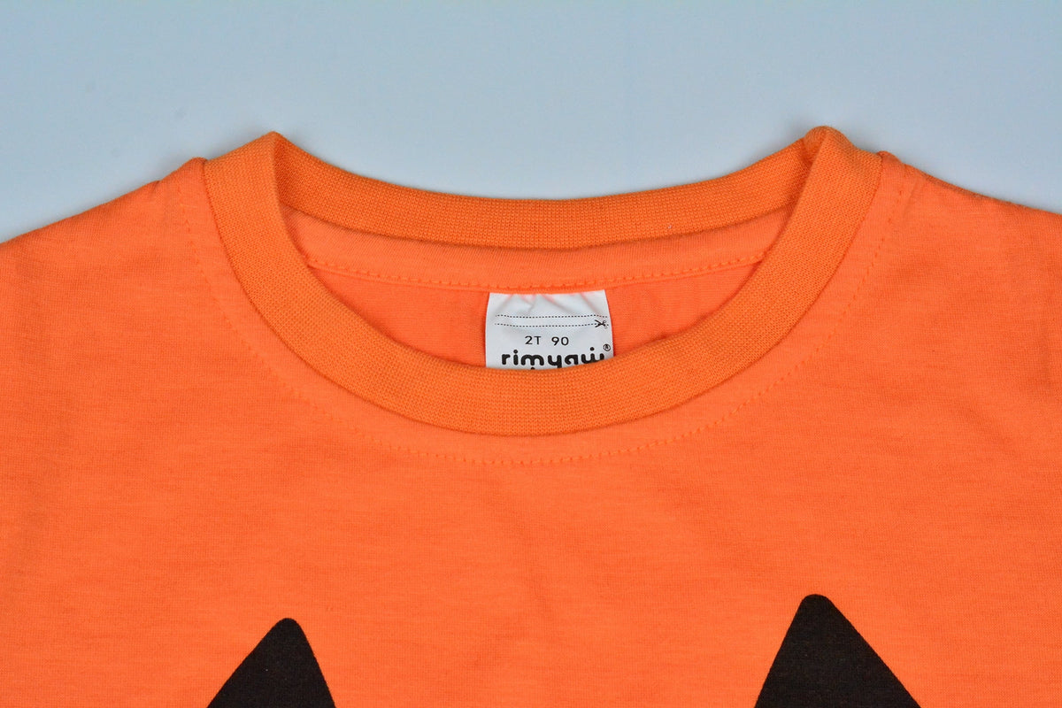 Rimyaw Boys Halloween Tee Shirts Toddler Pumpkin Graphic Short Sleeve Tops 3T