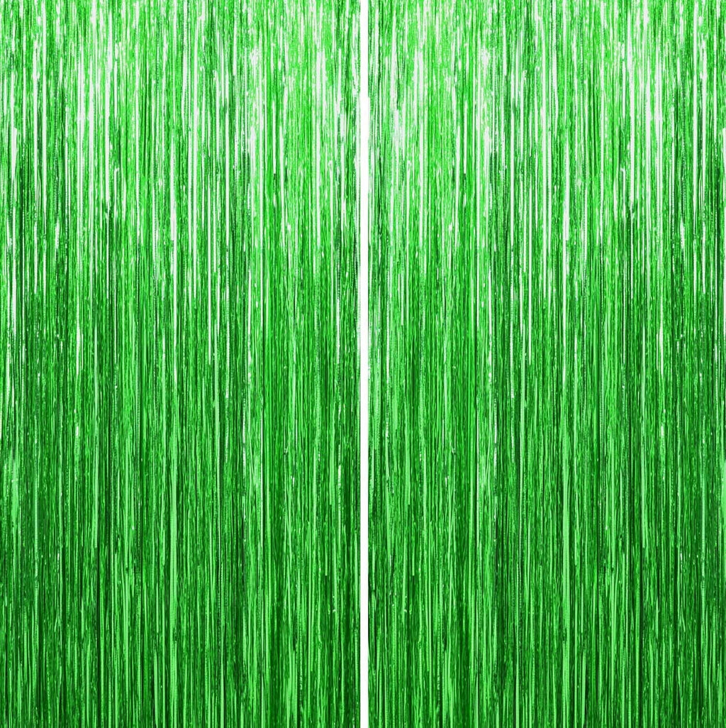 Sm:)e 2-Pack Light Bright Silver Foil Fringe Curtains for Events - Birthday, Wedding, Graduation, Christmas, Baby Shower, various festivals Decor Photo Booth Fun!
