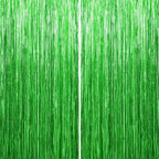 Sm:)e 2-Pack Light Bright Silver Foil Fringe Curtains for Events - Birthday, Wedding, Graduation, Christmas, Baby Shower, various festivals Decor Photo Booth Fun!