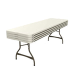 Lifetime 8 Foot Rectangle Nesting Folding Tables, Almond, Set Of 4 - 80707