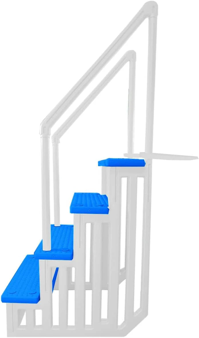 Aqua Select Anti-Slip In-Pool Steps, Gray, 28in W x 81in H, 300 lbs Capacity - For Above Ground Pools