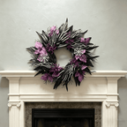 Myecovie Halloween Wreaths for Front Door Halloween Indoor Decoration 21.6" Halloween Black Wreaths for Windows Wall Decor