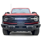 AMERICAN MODIFIED Tomahawk Grille With Lights for 2021-2024 Ford Bronco Without Front Camera - Matte Black
