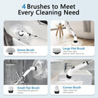 TUYU Cordless Electric Spin Scrubber With Adjustable 26-45 Inches Extension Handle - Black