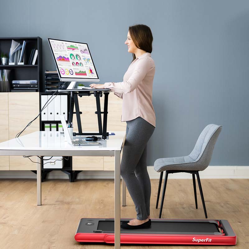 2 In 1 Folding Treadmill, 2.25 HP, 40 in x 16 in Running Area, Dual Display And App Control